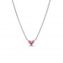 Pandora Triple Stone Pink Heart Collier Necklace Pandora Triple Stone Pink Heart Collier Necklace