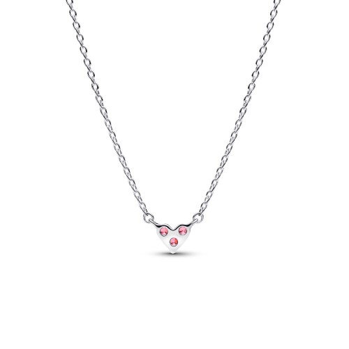 Pandora Triple Stone Pink Heart Collier Necklace Pandora Triple Stone Pink Heart Collier Necklace