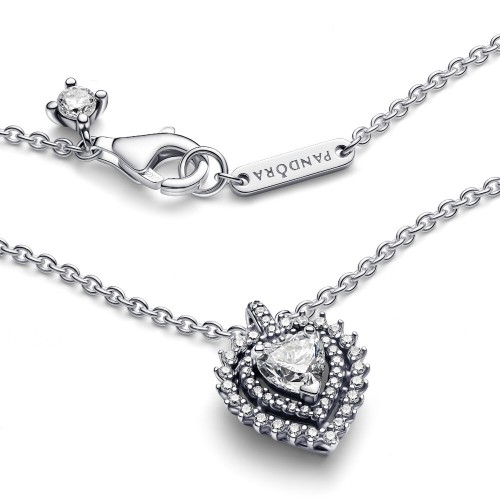 Pandora Sparkling Heart Halo Pendant Necklace