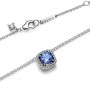 Pandora Sparkling Square Blue Halo Pendant Necklace