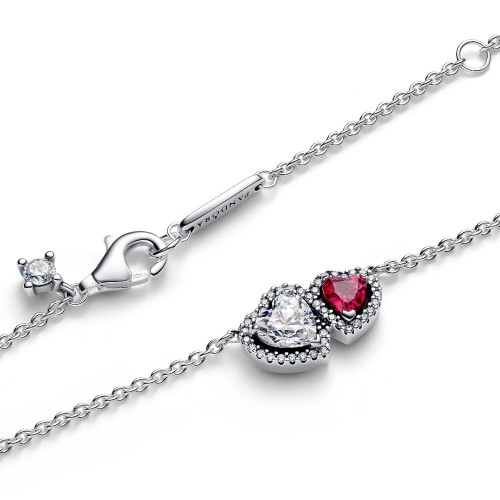 Pandora Halo Hearts Pendant Necklace Pandora Halo Hearts Pendant Necklace
