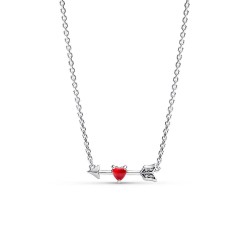 Pandora Arrow & Murano Glass Heart Necklace