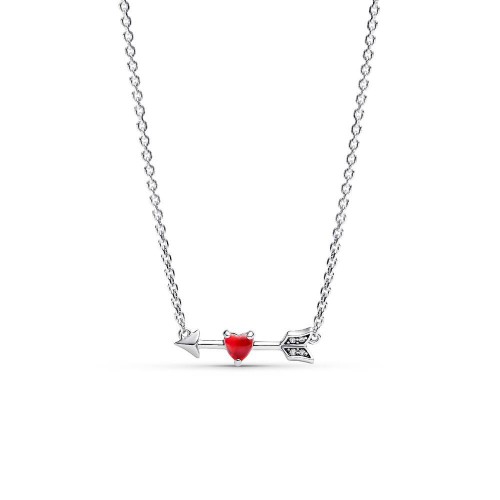 Pandora Arrow & Murano Glass Heart Necklace Pandora Arrow & Murano Glass Heart Necklace