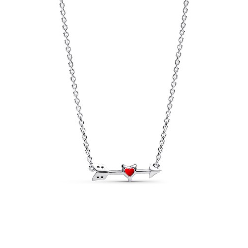 Pandora Arrow & Murano Glass Heart Necklace Pandora Arrow & Murano Glass Heart Necklace