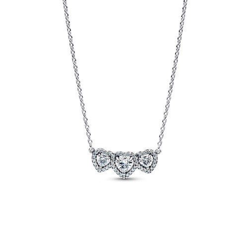 Pandora Halo Heart Trilogy Collier Necklace Pandora Halo Heart Trilogy Collier Necklace