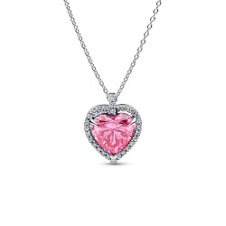 Pandora Pink Halo Heart Collier Necklace Pandora Pink Halo Heart Collier Necklace
