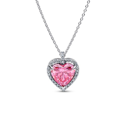 Pandora Pink Halo Heart Collier Necklace Pandora Pink Halo Heart Collier Necklace