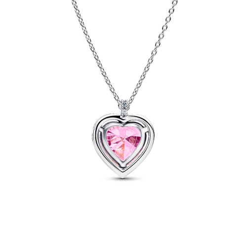 Pandora Pink Halo Heart Collier Necklace Pandora Pink Halo Heart Collier Necklace