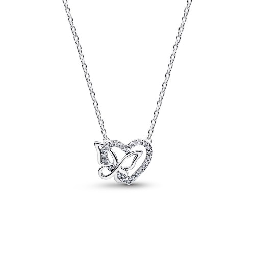 Pandora Entwined Heart & Butterfly Pendant Necklace Pandora Entwined Heart & Butterfly Pendant Necklace
