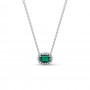 Pandora Rectangular Sparkling Green Halo Pendant Necklace Pandora Rectangular Sparkling Green Halo Pendant Necklace