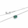Pandora Rectangular Sparkling Green Halo Pendant Necklace Pandora Rectangular Sparkling Green Halo Pendant Necklace