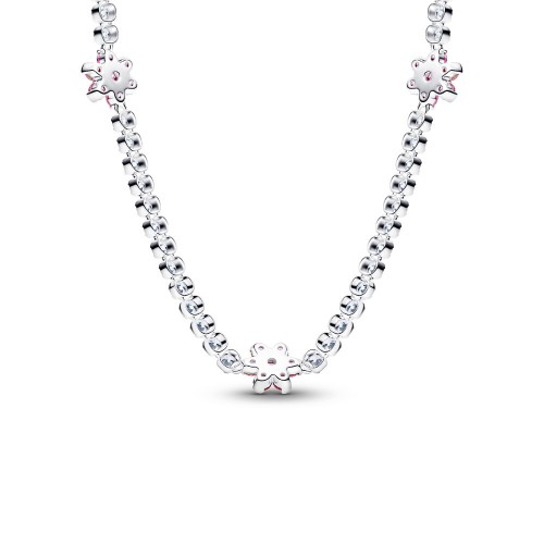 Pandora Pink Flower Tennis Necklace Pandora Pink Flower Tennis Necklace