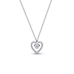 Pandora Talisman Sterling Silver Lab-Grown Diamond Heart Pendant Necklace Pandora Talisman Sterling Silver Lab-Grown Diamond Heart Pendant Necklace