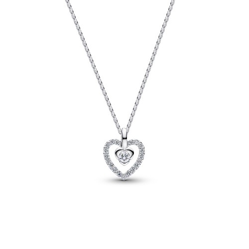 Pandora Talisman Sterling Silver Lab-Grown Diamond Heart Pendant Necklace Pandora Talisman Sterling Silver Lab-Grown Diamond Heart Pendant Necklace