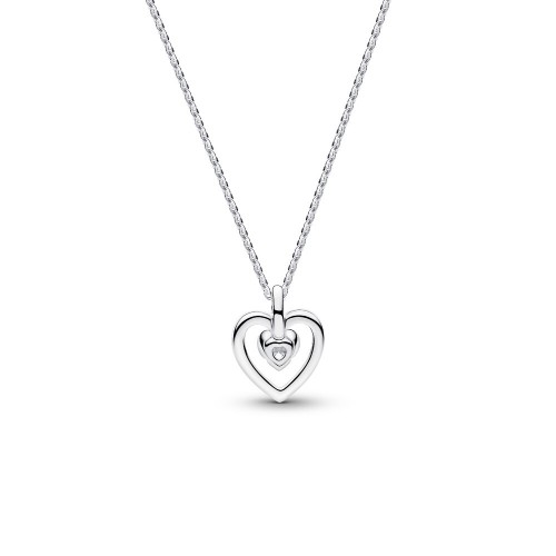 Pandora Talisman Sterling Silver Lab-Grown Diamond Heart Pendant Necklace Pandora Talisman Sterling Silver Lab-Grown Diamond Heart Pendant Necklace