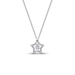 Pandora Talisman Sterling Silver Lab-Grown Diamond Star Pendant Necklace Pandora Talisman Sterling Silver Lab-Grown Diamond Star Pendant Necklace