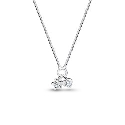 Pandora Talisman Sterling Silver Lab-Grown Diamond Heart & Star Dangle Pendant Necklace Pandora Talisman Sterling Silver Lab-Grown Diamond Heart & Star Dangle Pendant Necklace