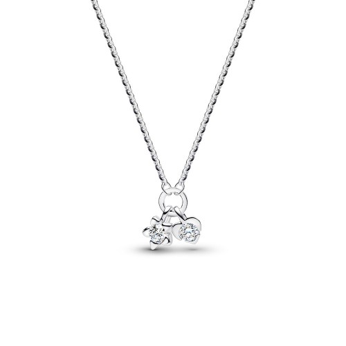 Pandora Talisman Sterling Silver Lab-Grown Diamond Heart & Star Dangle Pendant Necklace Pandora Talisman Sterling Silver Lab-Grown Diamond Heart & Star Dangle Pendant Necklace