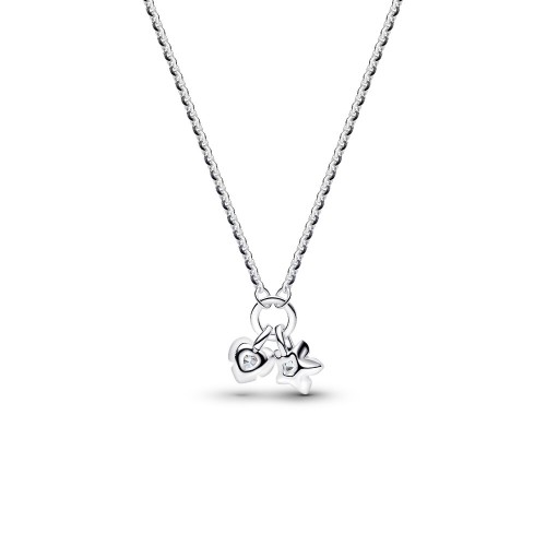 Pandora Talisman Sterling Silver Lab-Grown Diamond Heart & Star Dangle Pendant Necklace Pandora Talisman Sterling Silver Lab-Grown Diamond Heart & Star Dangle Pendant Necklace