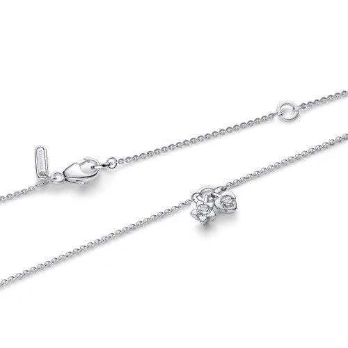 Pandora Talisman Sterling Silver Lab-Grown Diamond Heart & Star Dangle Pendant Necklace Pandora Talisman Sterling Silver Lab-Grown Diamond Heart & Star Dangle Pendant Necklace