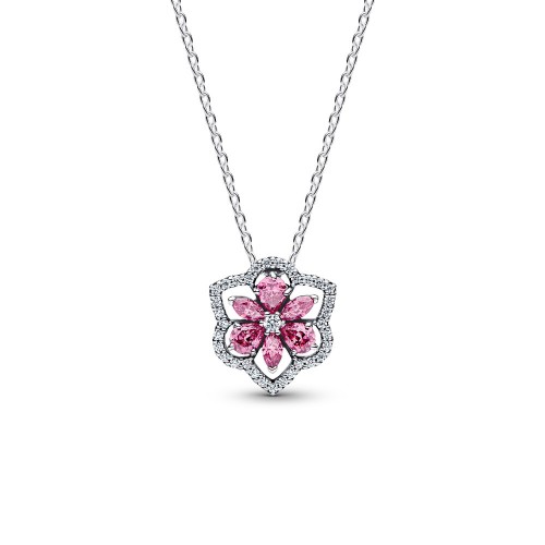 Pandora Herbarium Sparkling Pink Flower Pendant Necklace Pandora Herbarium Sparkling Pink Flower Pendant Necklace