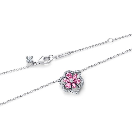 Pandora Herbarium Sparkling Pink Flower Pendant Necklace Pandora Herbarium Sparkling Pink Flower Pendant Necklace