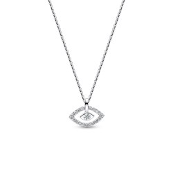 Pandora Talisman Sterling Silver Lab-Grown Diamond Evil Eye Pendant Necklace Pandora Talisman Sterling Silver Lab-Grown Diamond Evil Eye Pendant Necklace