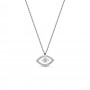 Pandora Talisman Sterling Silver Lab-Grown Diamond Evil Eye Pendant Necklace