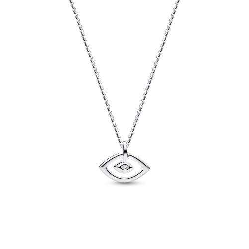 Pandora Talisman Sterling Silver Lab-Grown Diamond Evil Eye Pendant Necklace