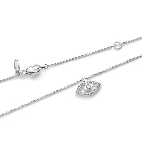 Pandora Talisman Sterling Silver Lab-Grown Diamond Evil Eye Pendant Necklace