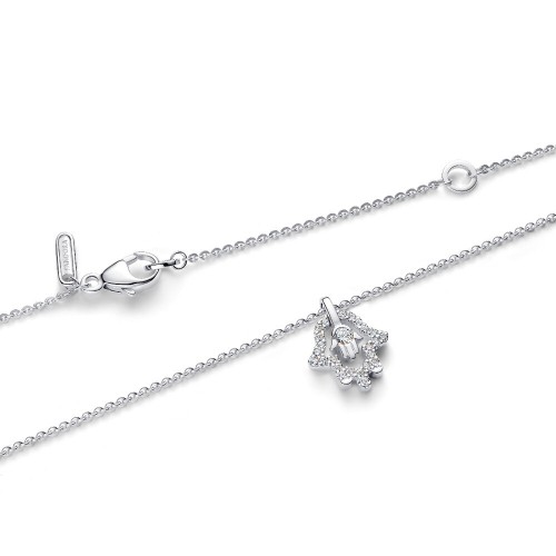 Pandora Talisman Sterling Silver Lab-Grown Diamond Hamsa Hand Pendant Necklace Pandora Talisman Sterling Silver Lab-Grown Diamond Hamsa Hand Pendant Necklace