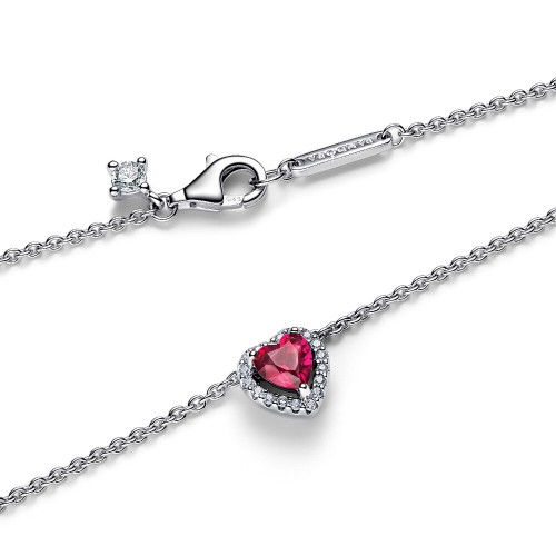 Pandora Elevated Red Heart Collier Necklace Pandora Elevated Red Heart Collier Necklace