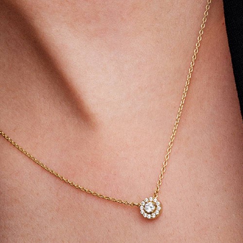 Pandora Round Pavé Halo Pendant Necklace Pandora Round Pavé Halo Pendant Necklace