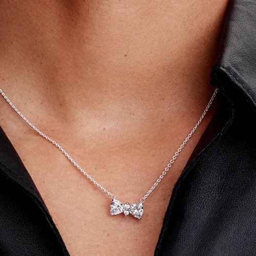 Pandora Sparkling Bow Necklace