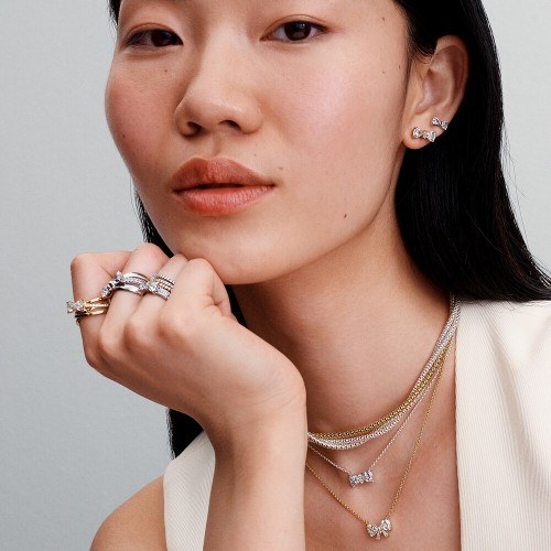 Pandora Sparkling Bow Necklace