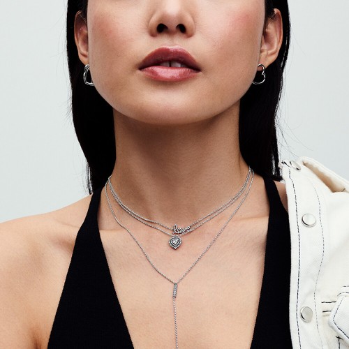 Pandora Sparkling Handwritten Love Collier Necklace