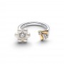 Pandora Bridgerton Bee & Treated Freshwater Cultured Pearl Flower Open Ring