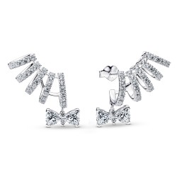 Pandora Bridgerton Sparkling Bow Climber Earrings