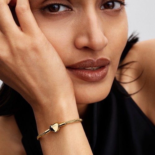Pandora Heart Clasp Faceted Snake Chain Bracelet Pandora Heart Clasp Faceted Snake Chain Bracelet