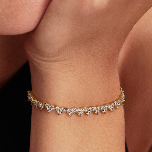 Pandora Triple Stone Heart Bracelet Pandora Triple Stone Heart Bracelet