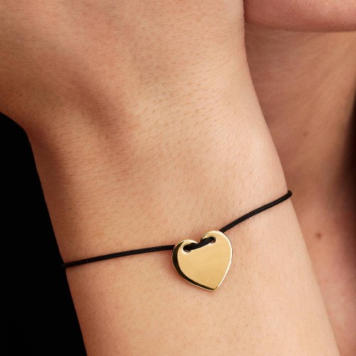 Pandora Engravable Heart Black Cord Slider Bracelet Pandora Engravable Heart Black Cord Slider Bracelet