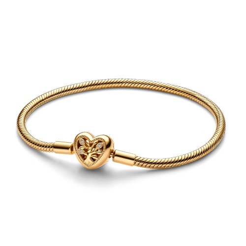 Pandora Family Tree Heart Clasp Snake Chain Bracelet Pandora Family Tree Heart Clasp Snake Chain Bracelet