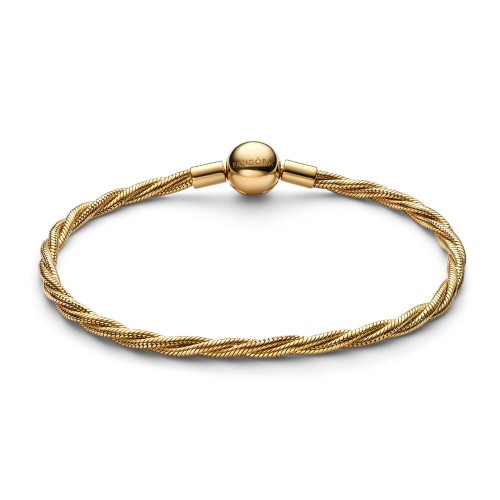 Round Pandora Clasp Twisted Snake Chain Bracelet Round Pandora Clasp Twisted Snake Chain Bracelet