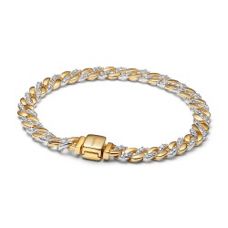 Pandora Two-tone Pavé Cuban Chain Bracelet Pandora Two-tone Pavé Cuban Chain Bracelet