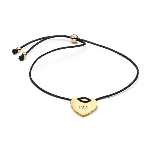 Pandora Engravable Heart Black Cord Slider Bracelet Pandora Engravable Heart Black Cord Slider Bracelet
