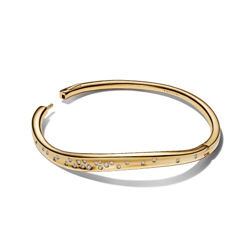 Pandora Organically Shaped Stone-Set Bangle Pandora Organically Shaped Stone-Set Bangle