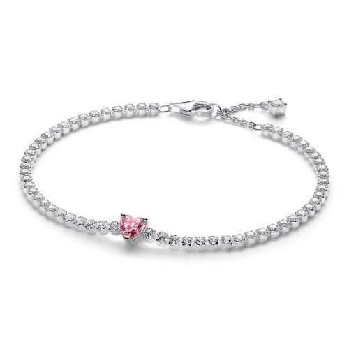 Pandora Pink Sparkling Heart Tennis Bracelet Pandora Pink Sparkling Heart Tennis Bracelet