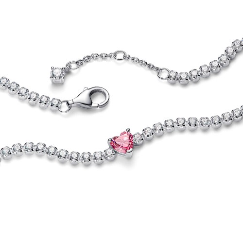 Pandora Pink Sparkling Heart Tennis Bracelet Pandora Pink Sparkling Heart Tennis Bracelet