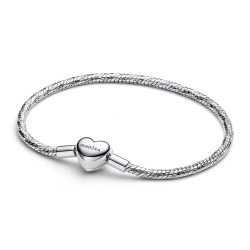 Pandora Heart Clasp Faceted Snake Chain Bracelet Pandora Heart Clasp Faceted Snake Chain Bracelet