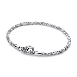 Pandora Pavé Clasp Foxtail Chain Charm Bracelet Pandora Pavé Clasp Foxtail Chain Charm Bracelet